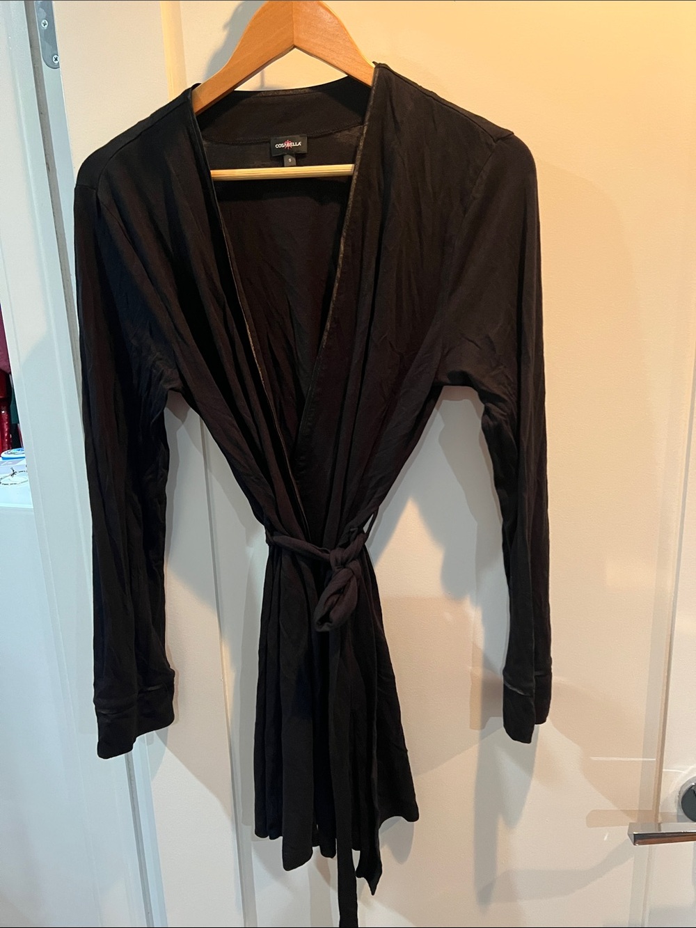 Cosabella Black Draped Wrap Cardigan